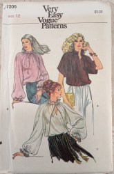 7205 VOGUE LOOSE PULLOVER SHORT - LONG RAGLAN SLEEVE BLOUSON BLOUSE PATTERN 6